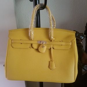 Yellow large size handbag